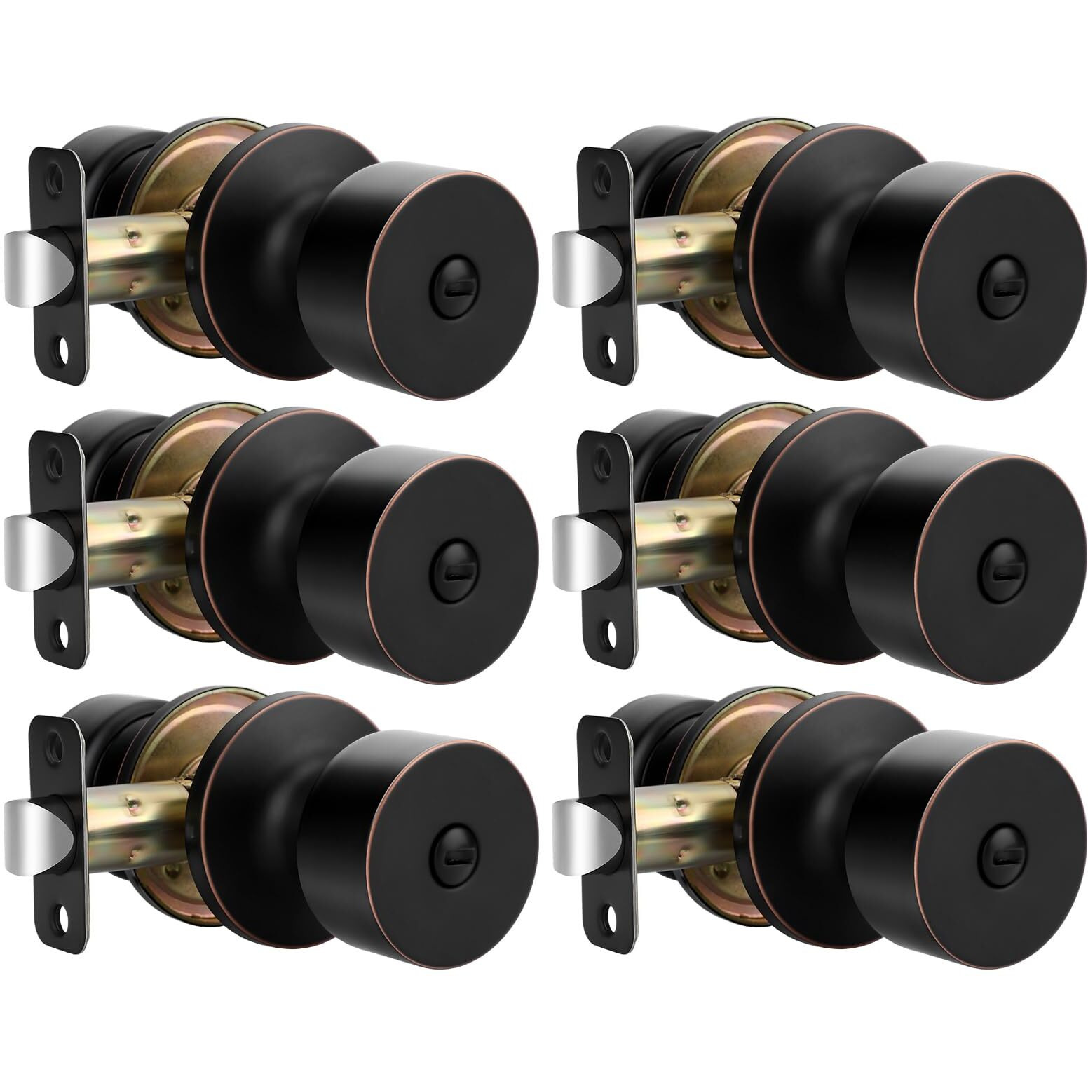 Goldenwarm Oil Rubbed Bronze Door Knobs Interior, Privacy Door Knob Bronze Door Knobs Interior Bulk Privacy Door Knobs For Bedroom Or Bathroom (6 Pack)