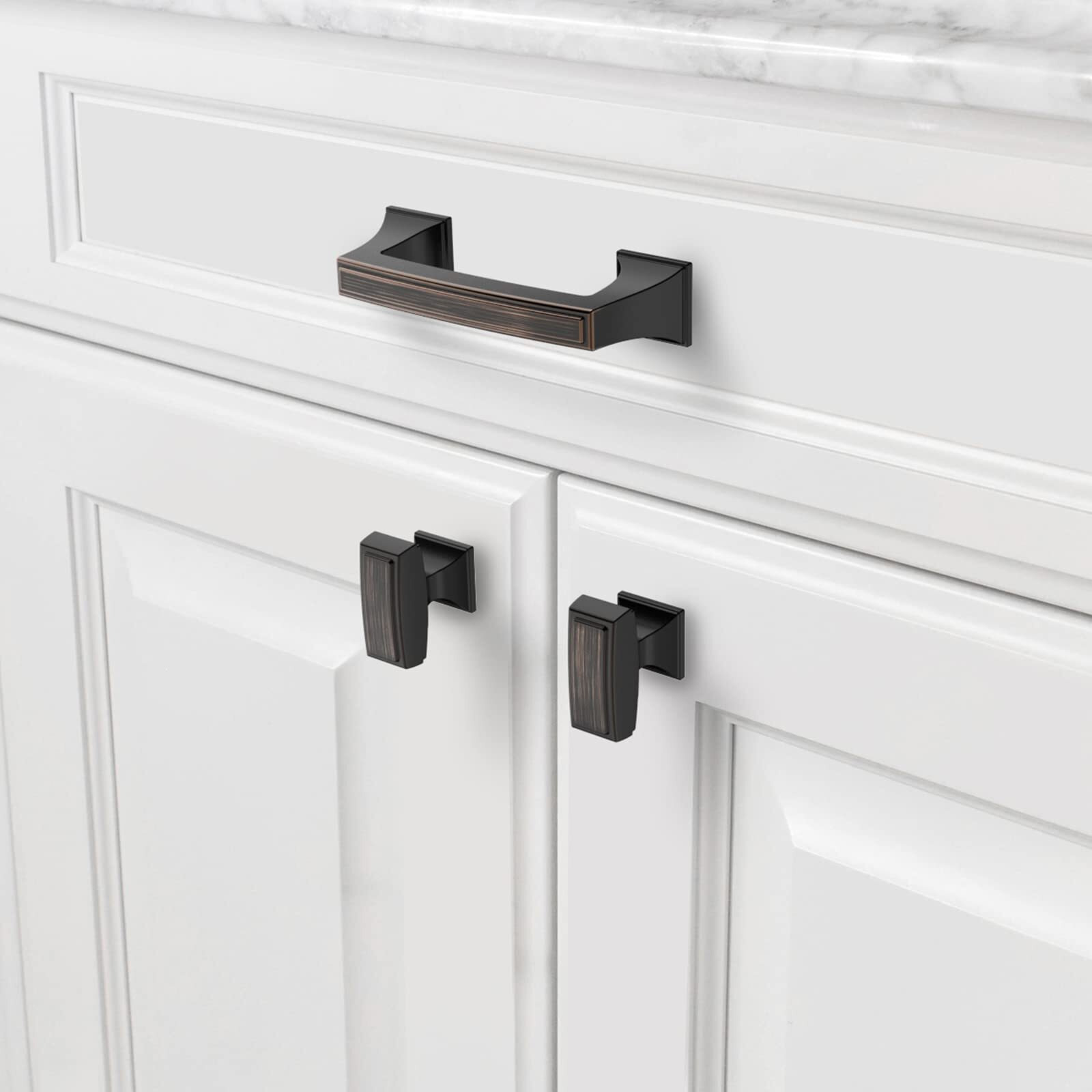 Asidrama 10 Pack 1.4 Inch(35Mm) Oil Rubbed Bronze Kitchen Cabinet Knobs Dresser Drawer Cabinet Hardware Zinc Knobs For Dresser Drawers