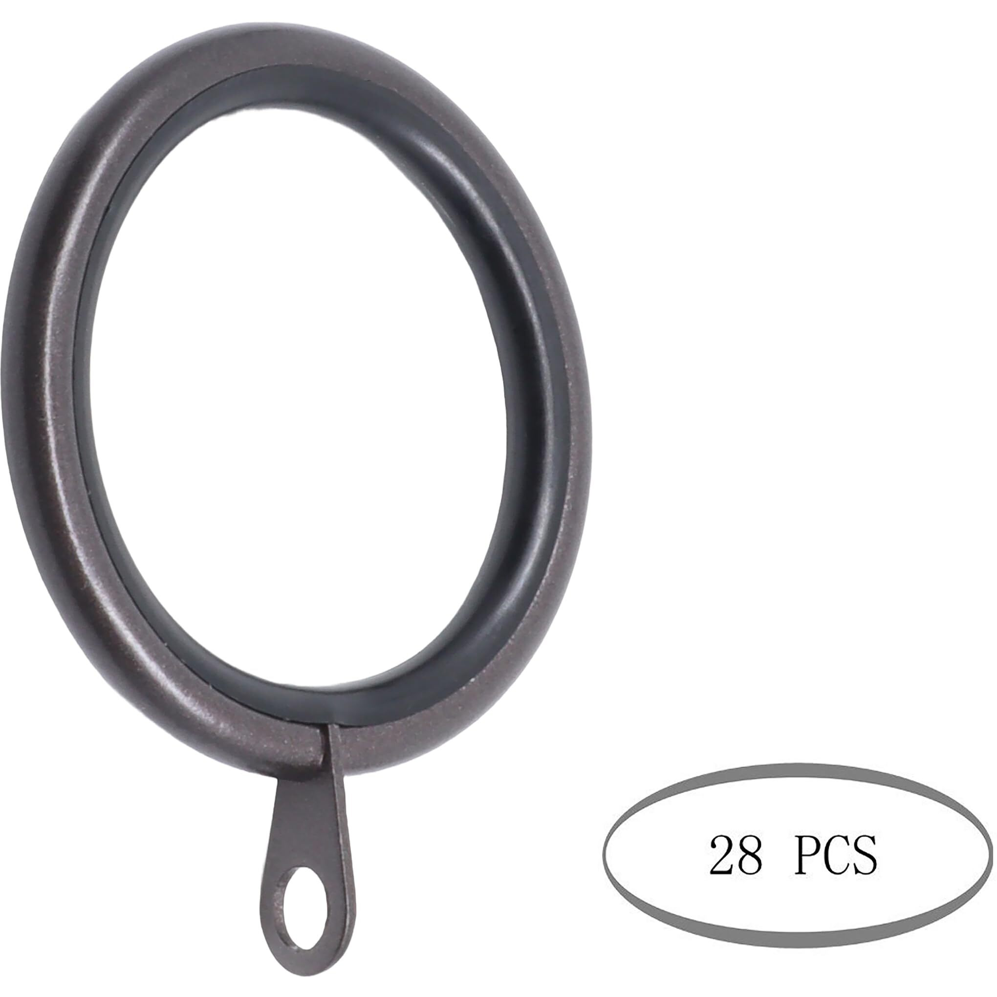 Meriville 14 Pcs 1.5-Inch Inner Diameter Metal Curtain Rings With Eyelets, Fits Up To 1 1/4-Inch Rod (Set Of 28 With Insert, Oil-Rubbed Bronze)