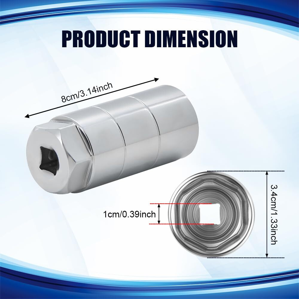 Tecledsn Oil Pressure Sensor Socket, Oil Pressure Sending Unit Socket, 1 1/16"" Socket Switch Fits 3/8"" Drive Or 1 1/8"" Hex Wrench, Disassembly Tool For Quick Removing Oil Sending Unit (White)