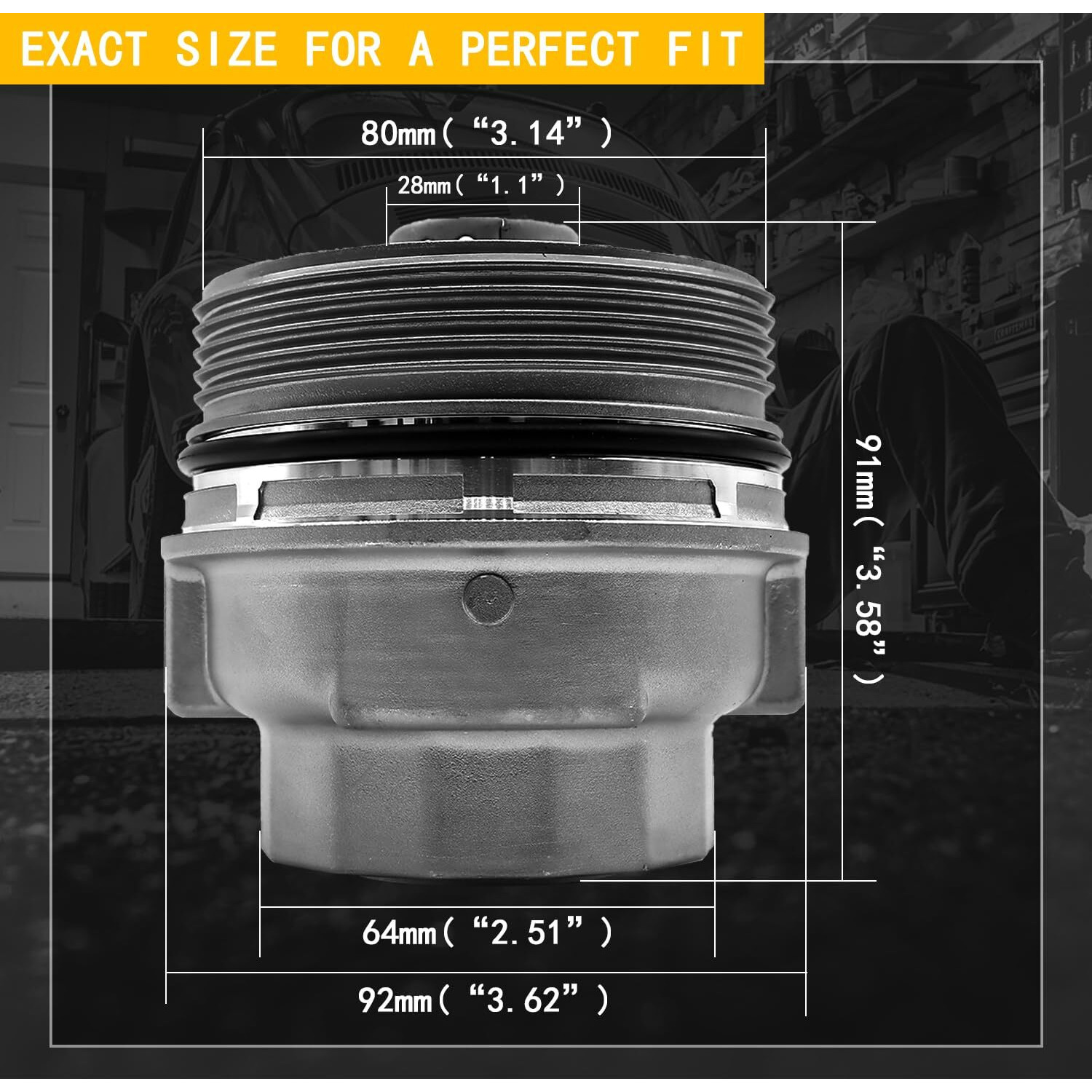 Oxcano Engine Oil Filter Cap Assembly And 64 Mm X 14 Flutes Oil Filter Wrench Removal Tool Replaces 15620-31060 15643-31050 Compatible With Toyota 4Runner Avalon Camry Fj Cruiser Highlander Rav4