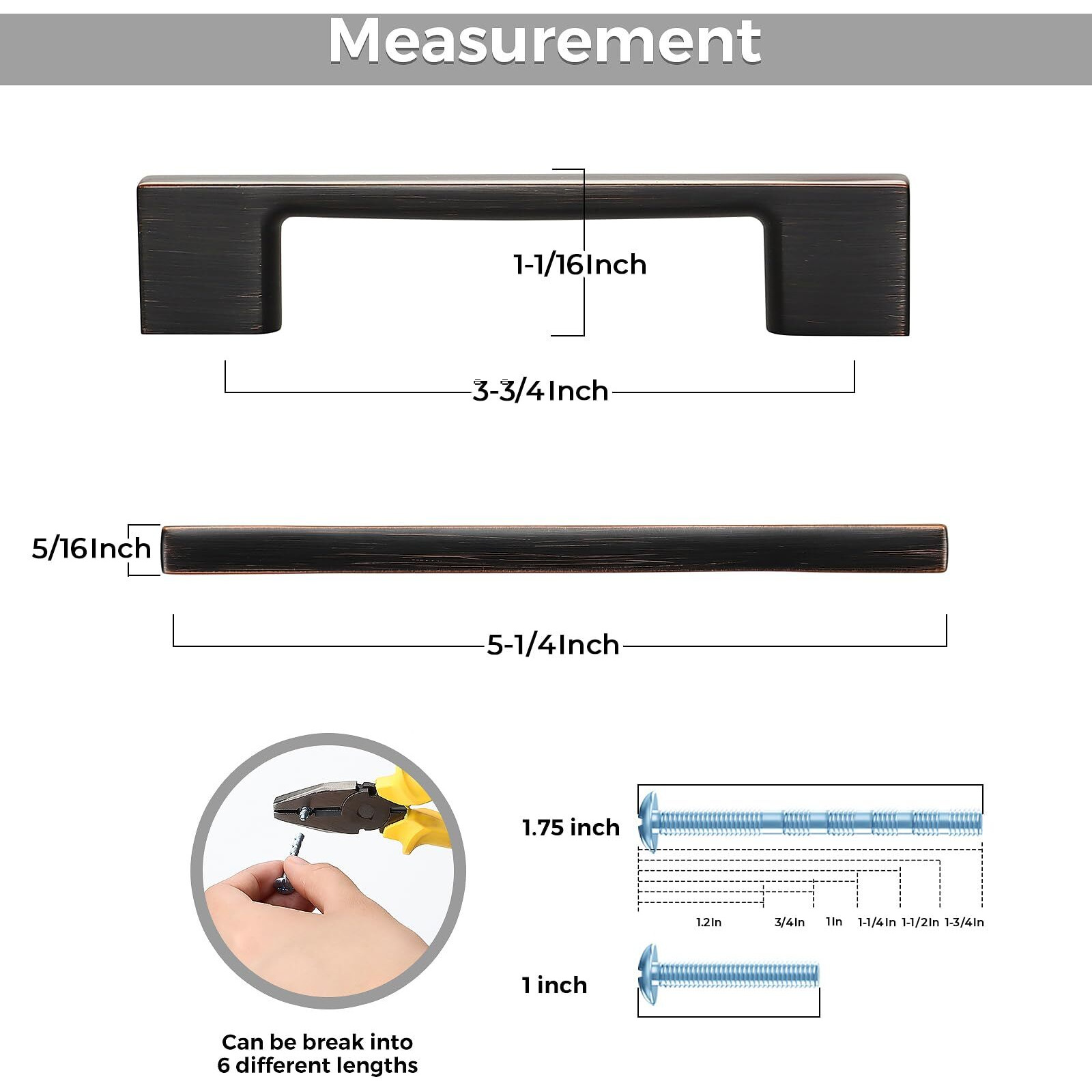 Ravinte Decor 15 Pack Kitchen Cabinet Handles 3.75"" Hole Center Wide Foot Drawer Pulls - Oil Rubbed Bronze Cabinet Pulls Solid Kitchen Hardware For Drawer Dresser Closet Door Handles