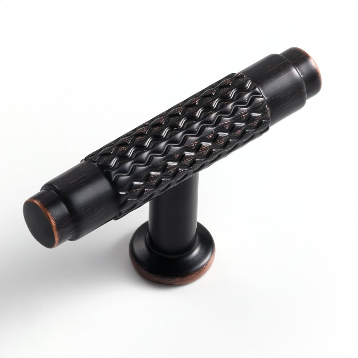 Sorwduerm 2 Pack Oil Rubbed Bronze Knurled Cabinet Knobs 2 Inch(50Mm) Length Single Hole Cabinet Knobs Pull Knobs For Cupboard And Closet