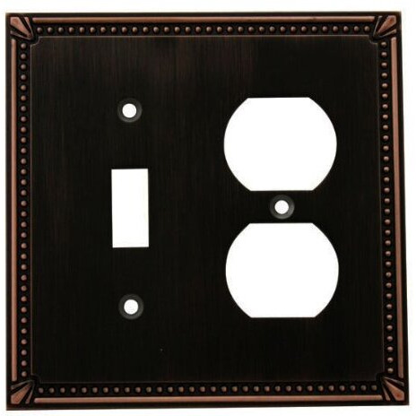 Cosmas 44059-Orb Oil Rubbed Bronze Single Toggle/Duplex Combo Electrical Outlet Wall Plate/Cover