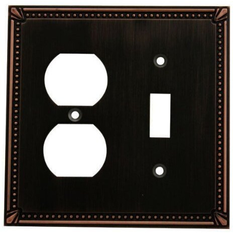 Cosmas 44059-Orb Oil Rubbed Bronze Single Toggle/Duplex Combo Electrical Outlet Wall Plate/Cover