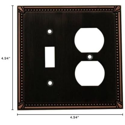 Cosmas 44059-Orb Oil Rubbed Bronze Single Toggle/Duplex Combo Electrical Outlet Wall Plate/Cover