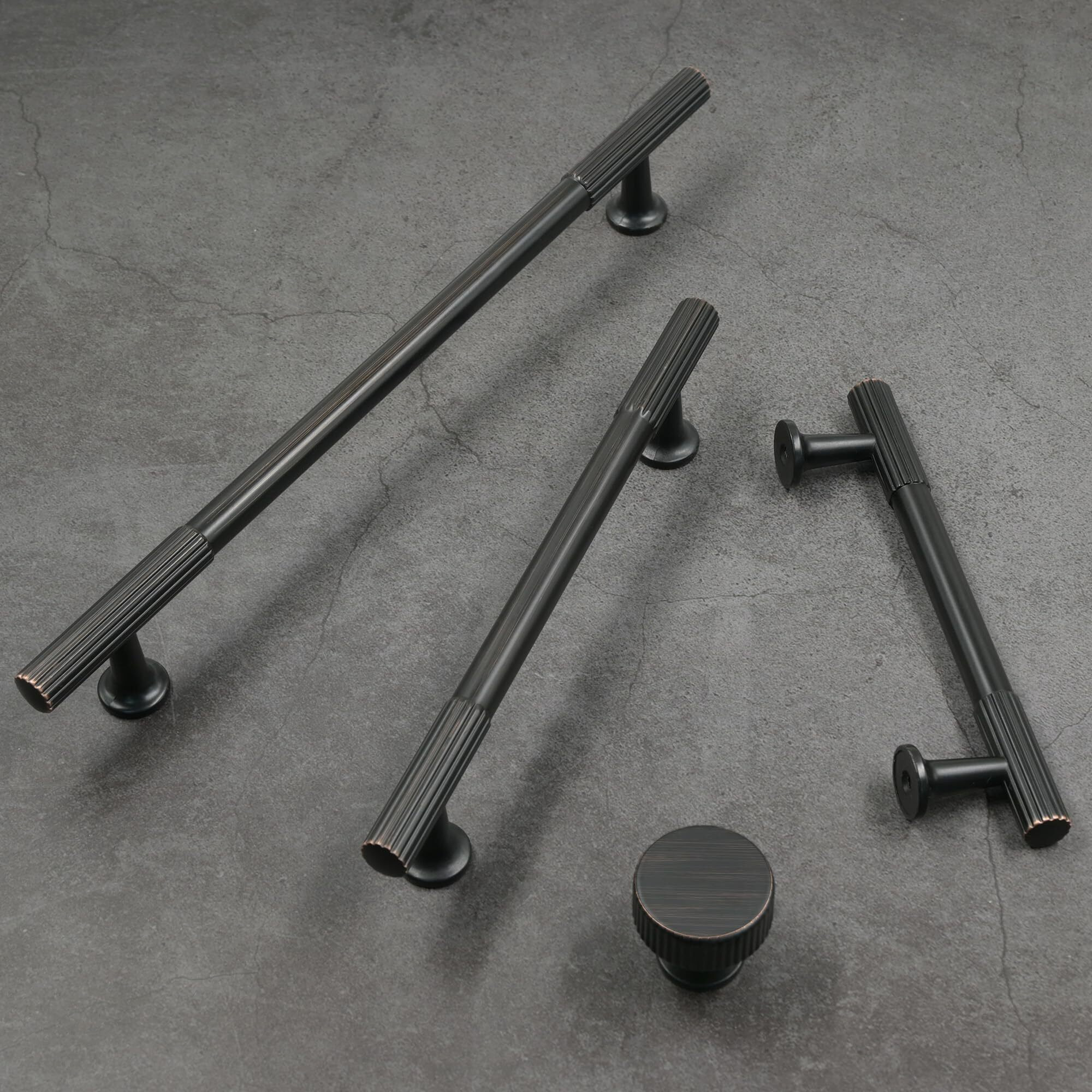 Alzassbg 10 Pack Oil Rubbed Bronze Cabinet Pulls, 5 Inch(128Mm) Hole Centers Cabinet Handles Kitchen Hardware For Cabinets And Drawers Al3095Orb