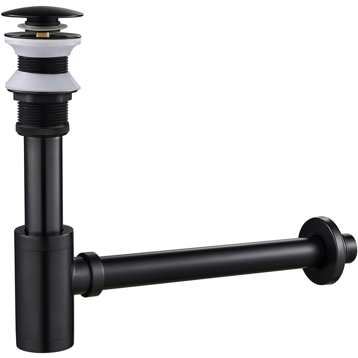 Tsibomu Solid Brass Adjustable 1-1/4 Bottle Trap Without Overflow Drain Stopper Set, Bathroom Sink P-Trap Complete Set Sink Drain Kit Tube, Oil Rubbed Bronze