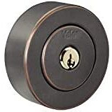 Yale Home 4881K19Fr Flat Round Single Cylinder, Oil Rubbed Bronze Deadbolt
