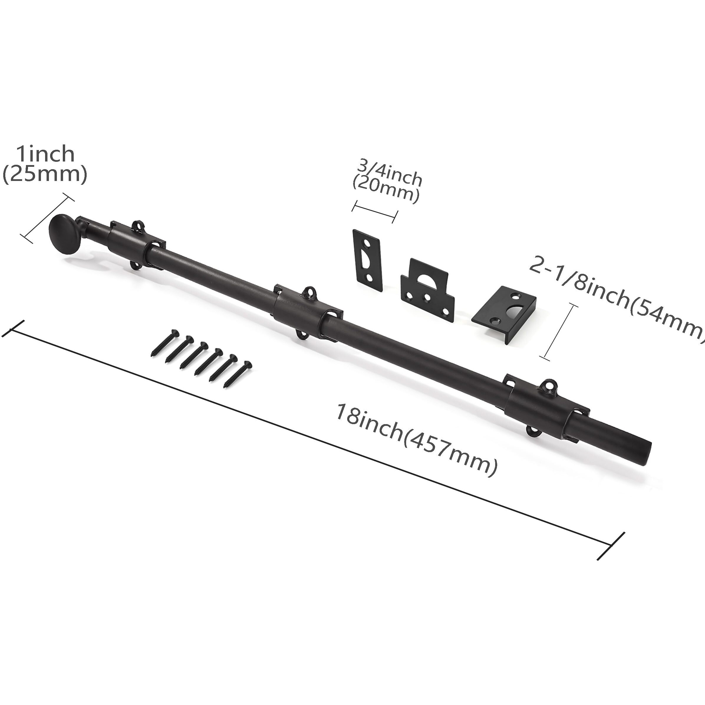 Khtumeware 18 Inches 1-Pack, Oil Rubbed Bronze Solid Brass Dutch Door Surface Slide Latches & Slide Surface Bolts, Decorative Surface Slide Bolts For Windows And Doors