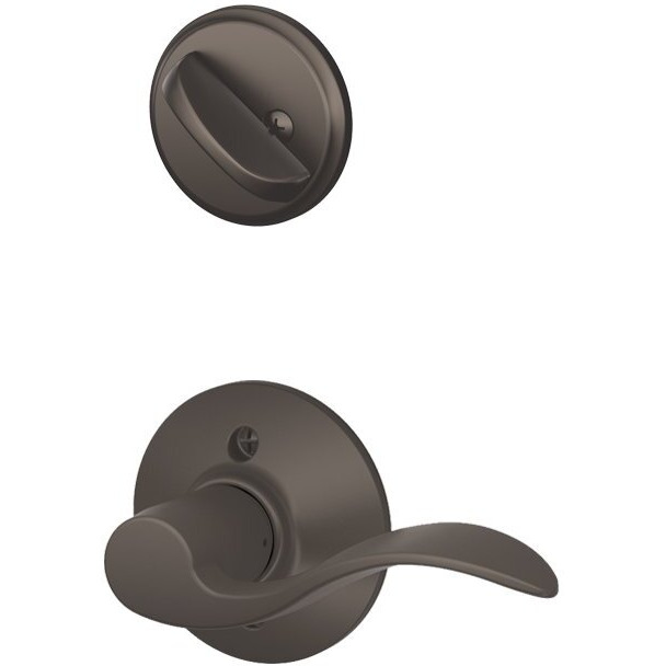 Schlage F59 Acc 613 Lh Accent Interior Left-Handed Lever With Deadbolt, Oil Rubbed Bronze (Interior Half Only)