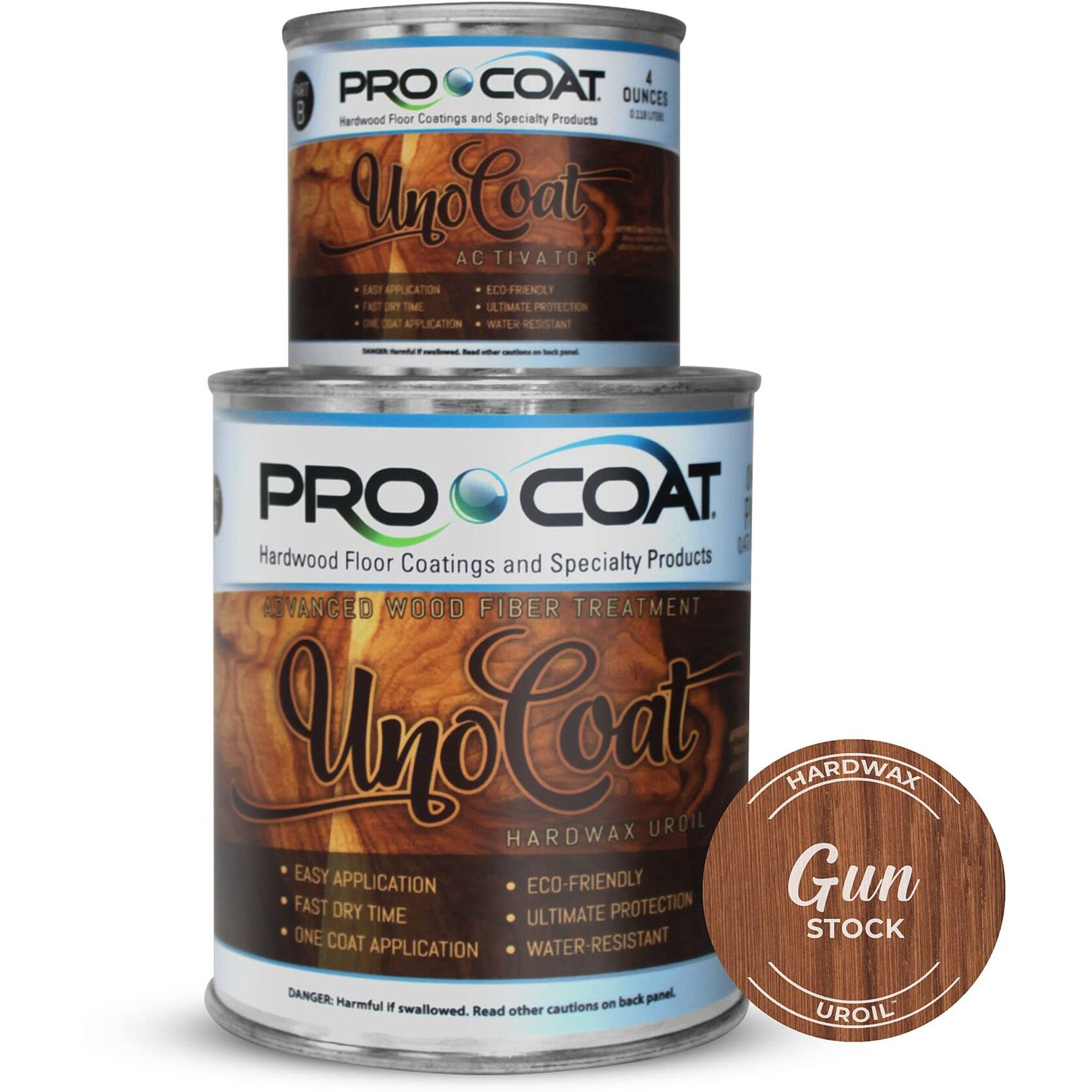 Unocoat Hardwax Uroil With Activator - Made In Usa, Advanced Wood Grain Treatment For Indoor Applications, Urethane-Modified Hard Wax Oil, For Any Wood Species-1 Pint (16Oz / 473Ml) - Gunstock