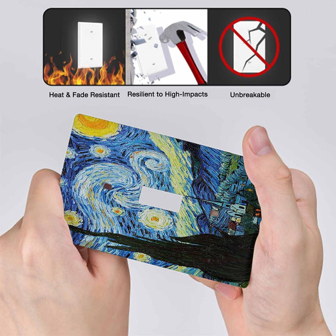 Moslion Starry Night Single Toggle Wall Plate Van Gogh Oil Painting Arts Farmhouse Sky Moon Light Switch Outlet Cover Plug Decor Home Office Living Room