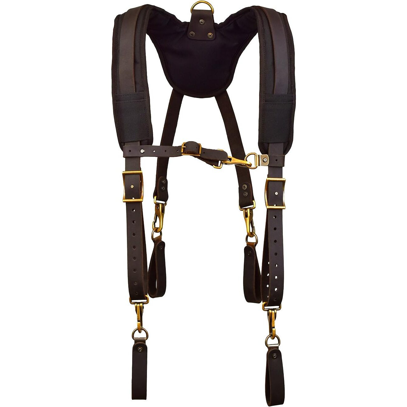 Ox Tools Pro Oil Tanned Leather Tool Belt Suspenders For Men - Heavy Duty & Padded Support W/Adjustable Chest Strap Ox-P263501 - Tirantes Para Bolsas De Construccion