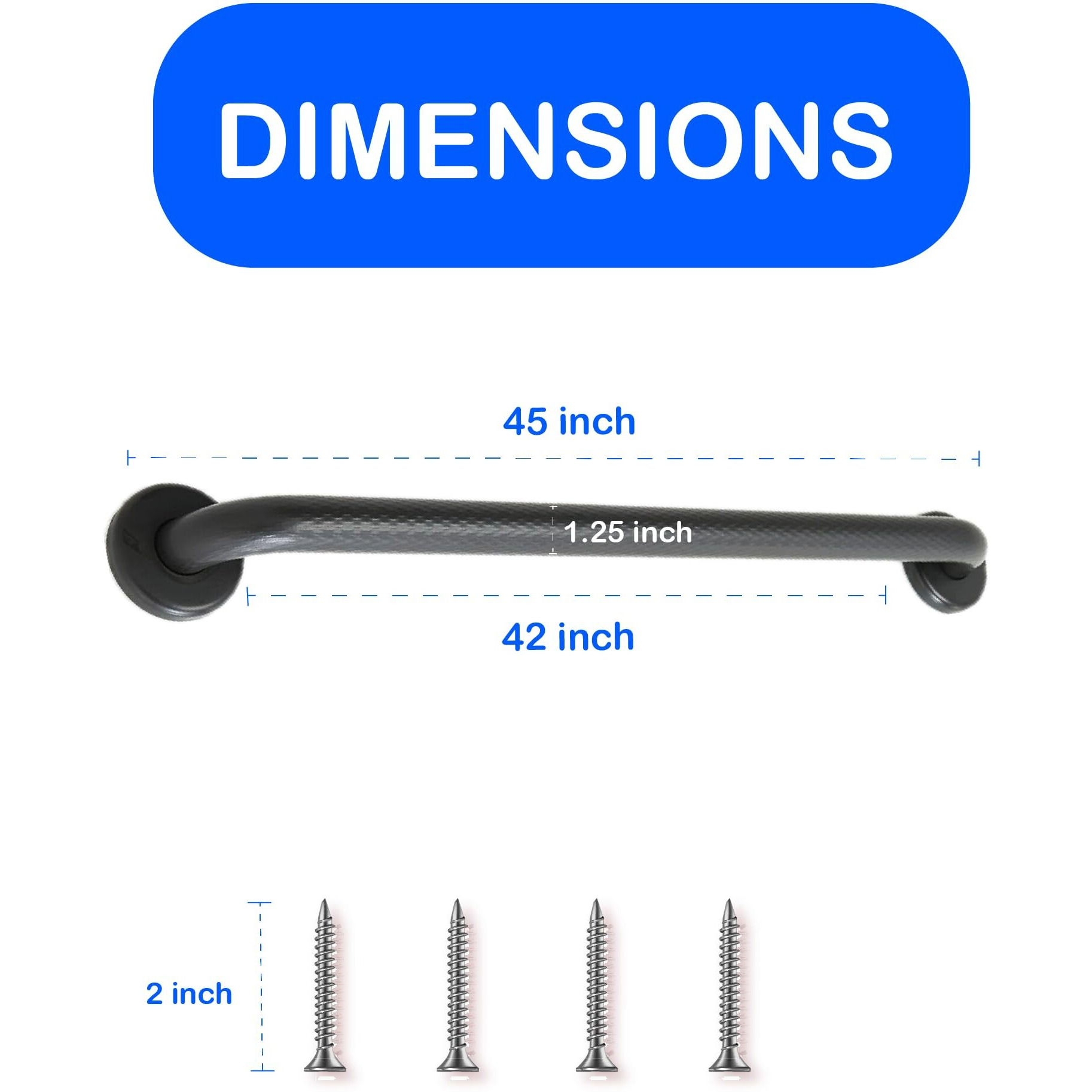 42    Shower Handle Shur Grip | 304 Stainless Steel Grab Bars For Bathtubs And Showers | Oil Rubbed Bronze Ada Standard Hand Rails For Seniors, Children, Injured People | Supports Upto 400Lbs