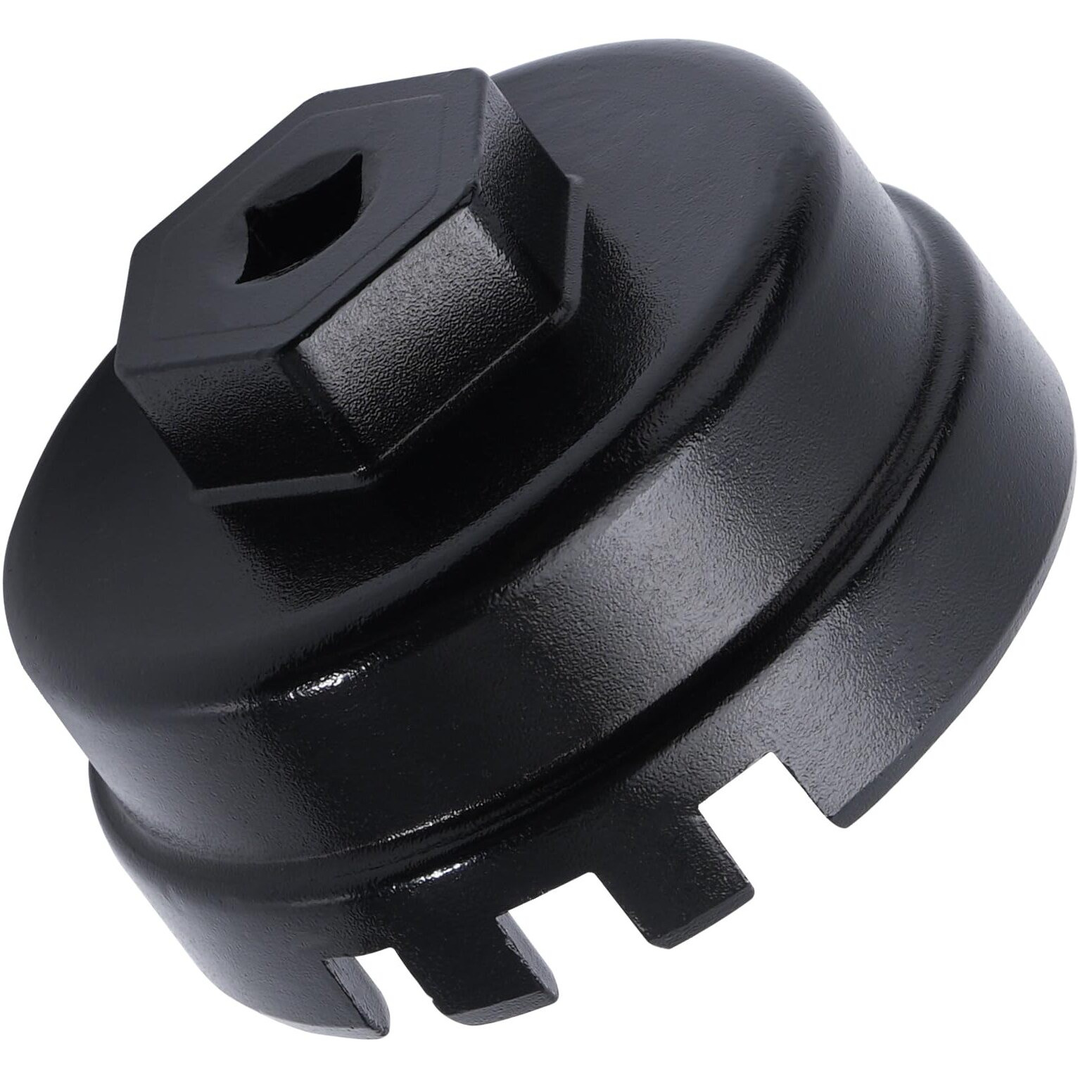 Elechoi 64Mm 14 Flutes/6 Slots Oil Filter Cap Wrench Removal Tool Socket Compatible With Toyota, Lexus, Prius, And Scion Vehicles Equipped With 1.8L 4-Cylinder Engines, Black Heavy-Duty Aluminum