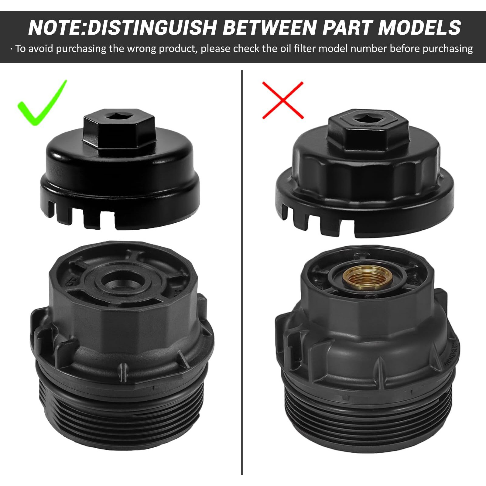 Elechoi 64Mm 14 Flutes/6 Slots Oil Filter Cap Wrench Removal Tool Socket Compatible With Toyota, Lexus, Prius, And Scion Vehicles Equipped With 1.8L 4-Cylinder Engines, Black Heavy-Duty Aluminum