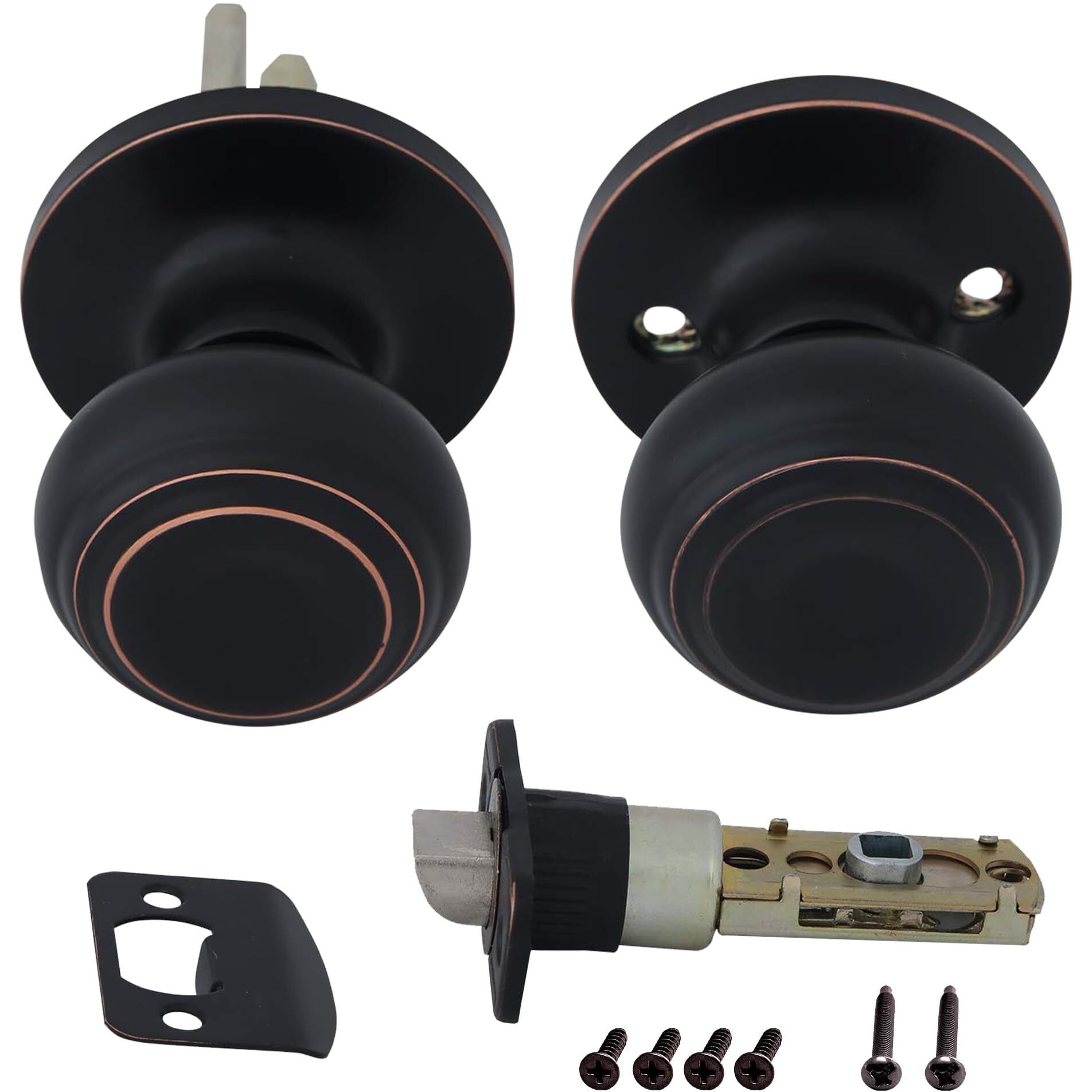 Honeywell Safes & Door Locks - Classic Passage Door Knob Interior - Ideal For Closets, Hallways & Non-Locking Bedroom Door Knobs With Easy Installation - 5.25"&quotL X 2.75"&quotW - Oil Rubbed Bronze - 8101403