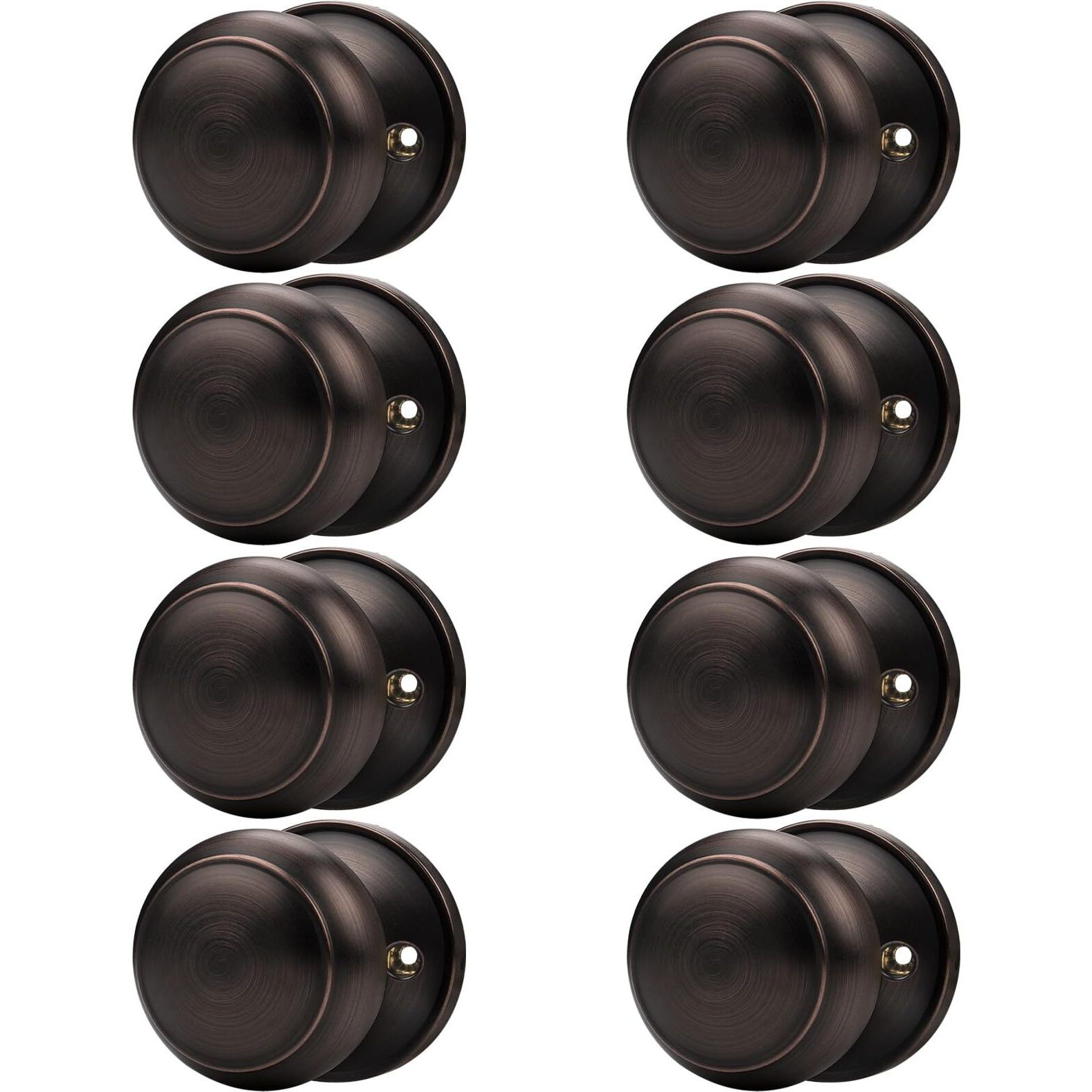 Probrico Oil Rubbed Brozne Door Knobs, Single Side Dummy Door Handles With Round Ball, Interior Door Knobs For Pantry Closet, 8 Pack