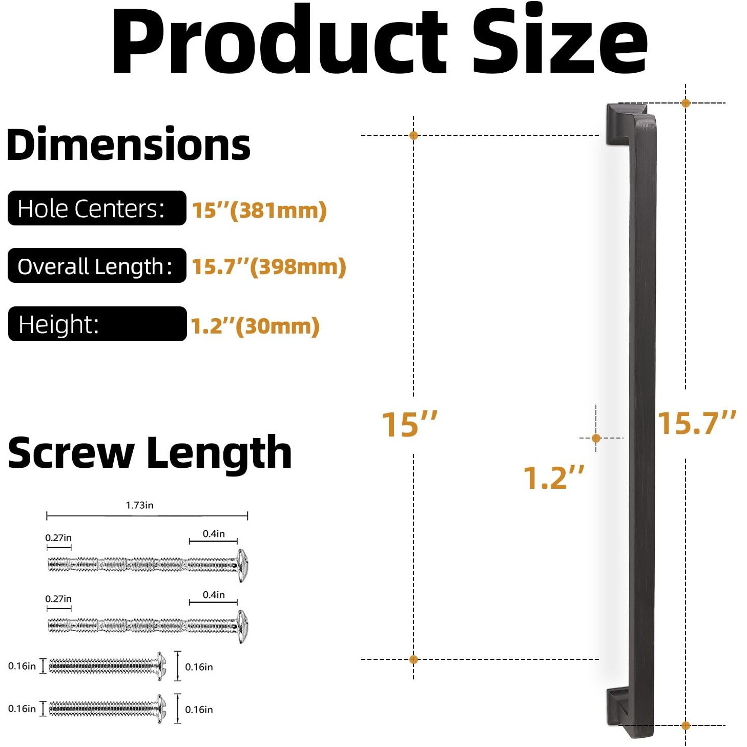 Komotia 10 Pack 15 Inch Cabinet Pulls Oil Rubbed Bronze Kitchen Cabinet Handles Zinc Alloy Drawer Pulls Solid Cabinet Hardware