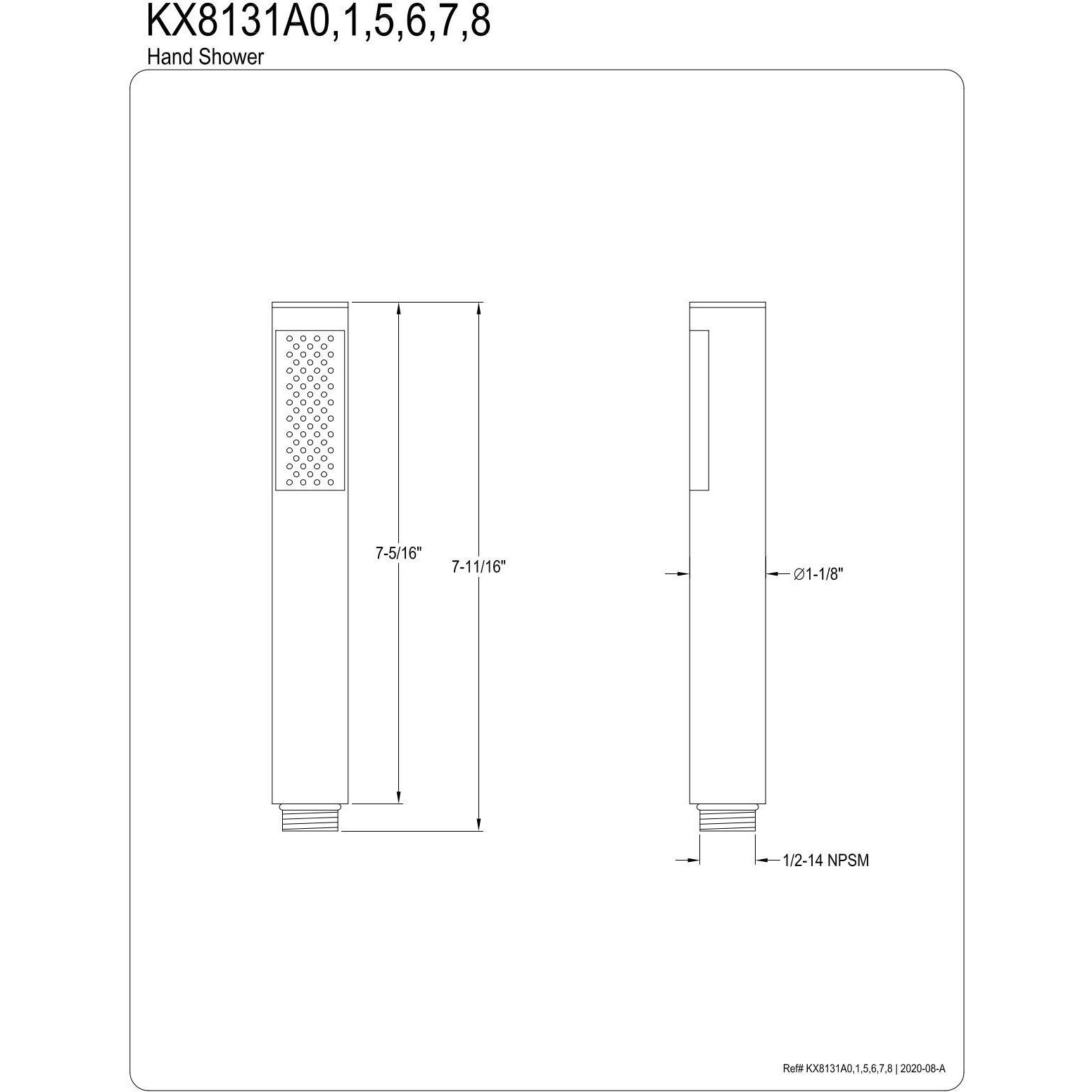 Kingston Brass Kx8131A5 Concord Hand Shower Head, Oil Rubbed Bronze