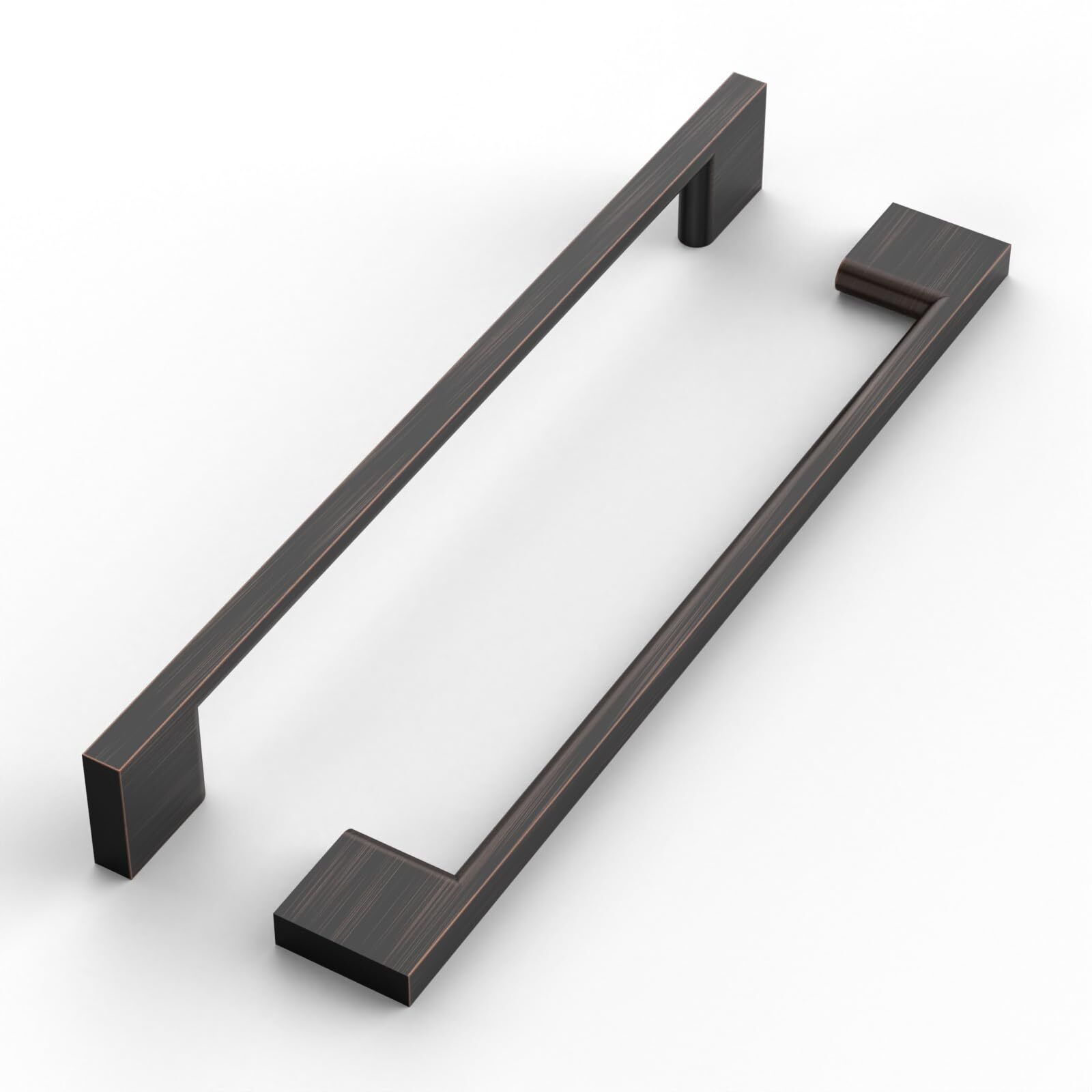 Romatee 10 Pack 7.5 Inch(192Mm) Cabinet Pull Oil Rubbed Bronze Kitchen Cabinets Handles Oil Rubbed Bronze Cabinet Hardware For Cupboard Square Kitchen Pulls For Cabinets Drawer Handles