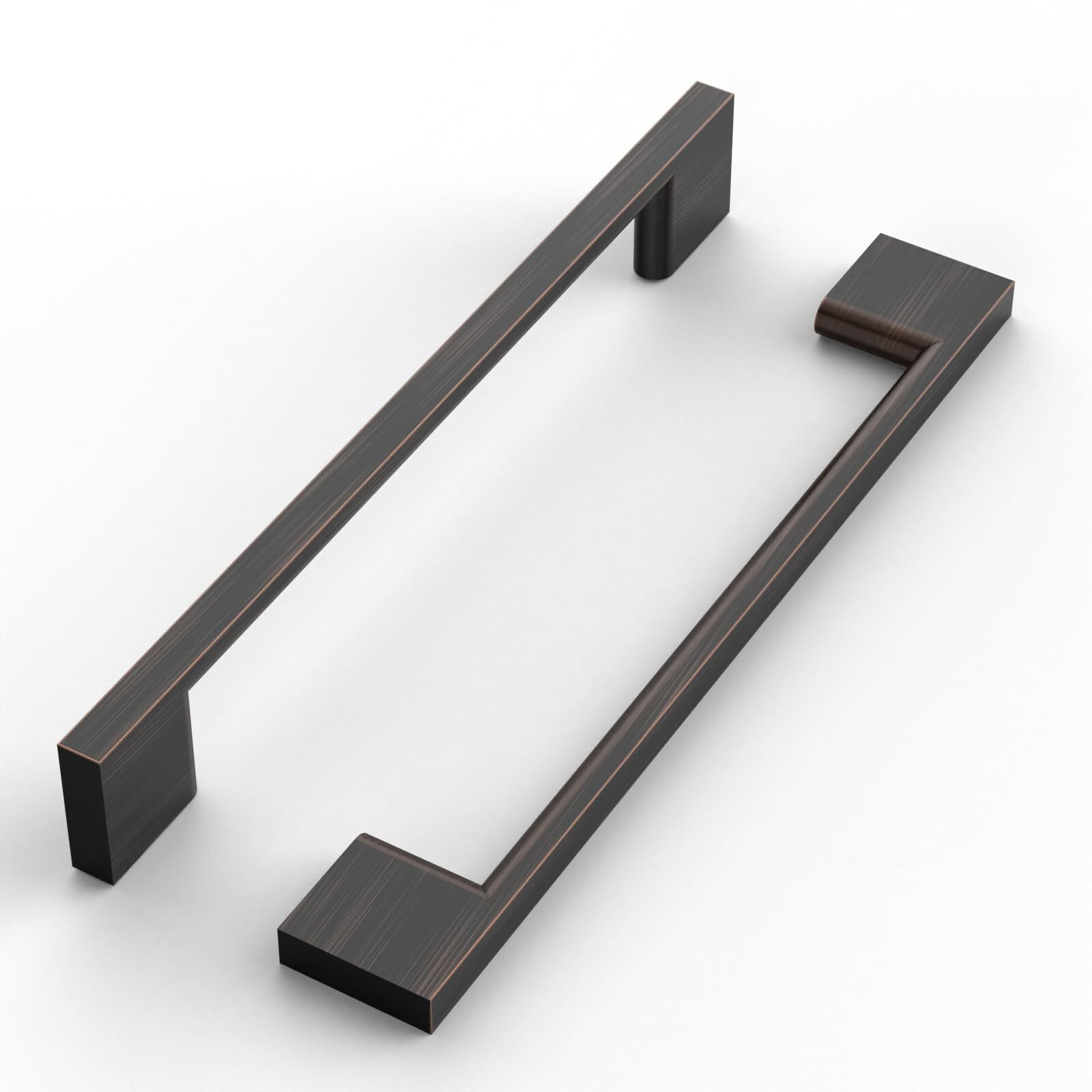 Romatee 10 Pack 6.3 Inch(160Mm) Cabinet Pull Oil Rubbed Bronze Kitchen Cabinets Handles Oil Rubbed Bronze Cabinet Hardware For Cupboard Square Kitchen Pulls For Cabinets Drawer Handles