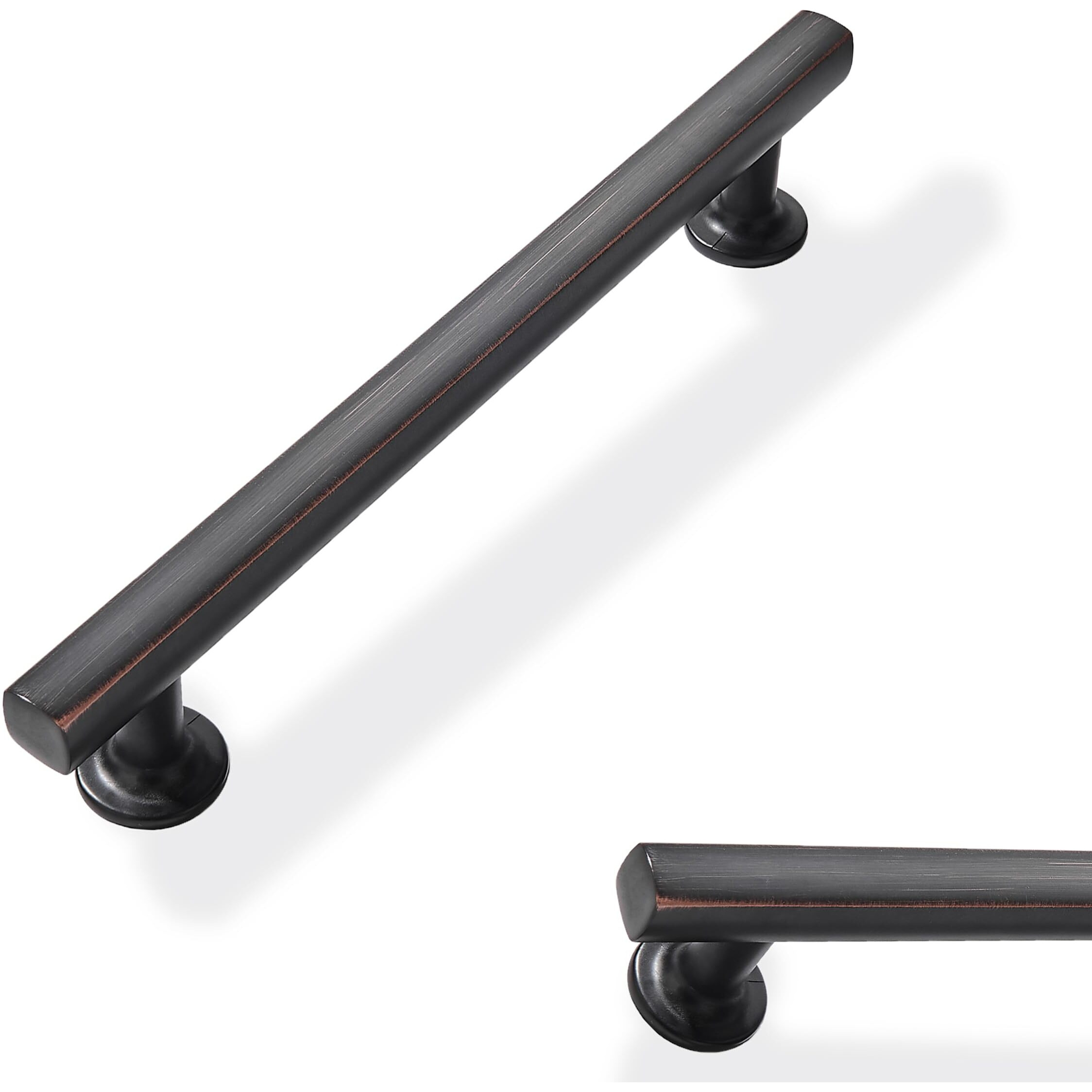 Zauyx 10 Pack Oil Rubbed Bronze 5 Inch Hole Center Cabinet Pulls Kitchen Cabinet Handles Solid Square Pulls For Kitchen Cabinet Door Handles Arch Dresser Handles For Cabinets And Drawers