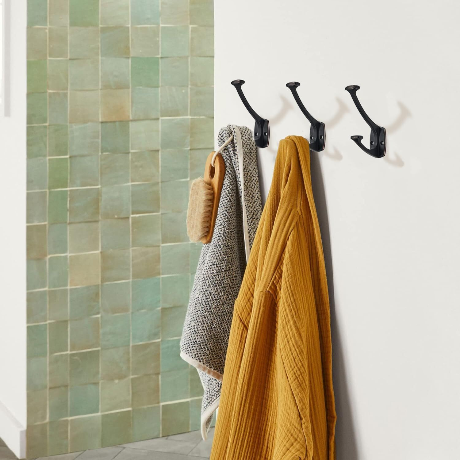 Zauyx 2 Pack Oil Rubbed Bronze Hooks Decorative Heavy Duty Solid Large Coat Hooks For Towel Hanging Coats Robe Wall Mounted Towel Bags Door Back Bathroom Wall Hook.