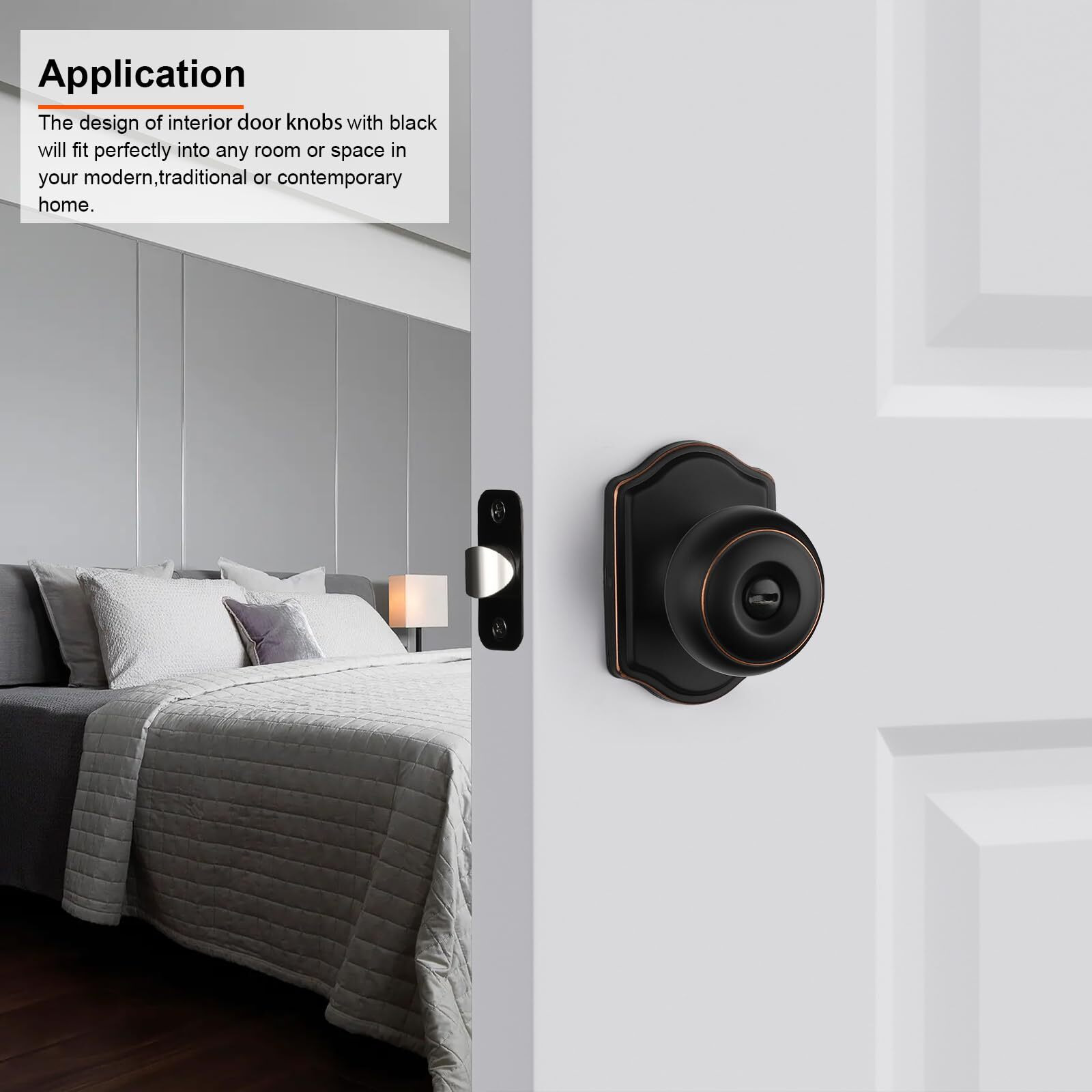 Haidms Oil Rubbed Bronze Door Knobs Interior, Privacy Interior Door Knobs, Bronze Indoor Doorknobs For Bedroom Or Bathroom (5 Pack)