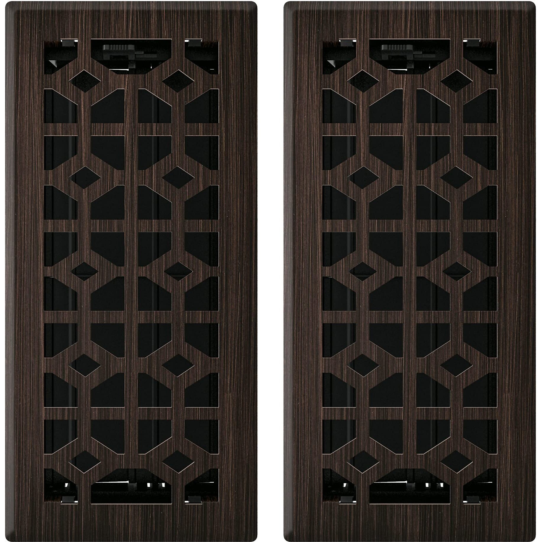 Imperial Rg3398 Templar Decorative Floor Register, 4 X 10-Inch, Oil Rubbed Bronze, 2 Pack
