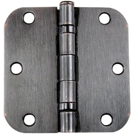 Hinge Outlet 3.5 Inch With 5/8 Inch Radius Ball Bearing Door Hinges, Heavy-Duty Steel, Removable Pin (Oil Rubbed Bronze, 6 Pack)