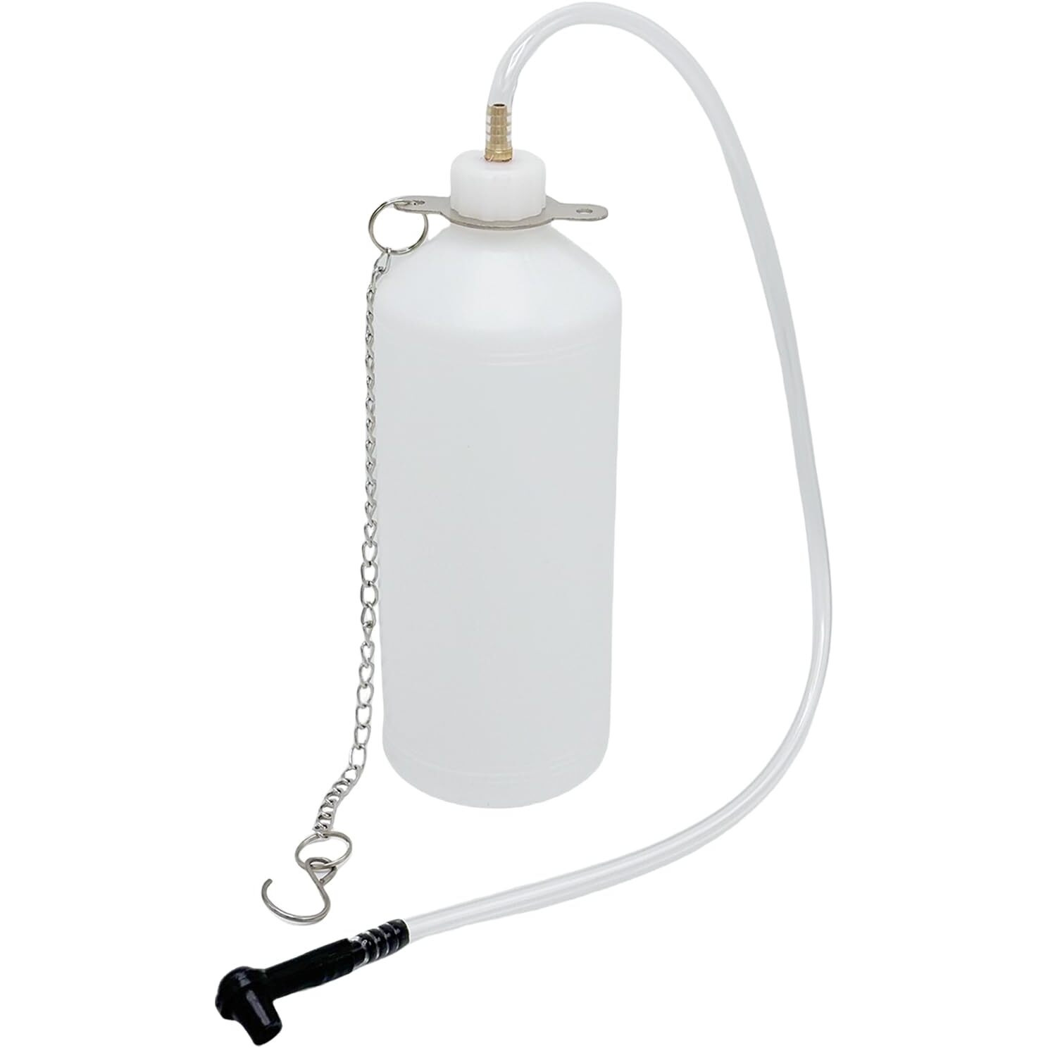 Qunnie 1L Brake Bleeder, Brake Fluid Reservoir, Brake Fluid Changer Brake Oil Replacement Bottle, Brake Fluid Catch Bottle With 24Inch Hose And Rubber Coupling