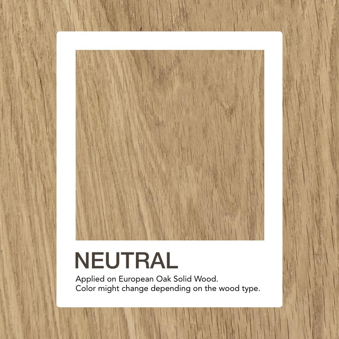 Natura Onecoat 2 Component Wood Stain Oil, 1.3 L (43.95 Fl Oz), Neutral, Easy To Apply, Very Low Odor, Linseed Oil, Interior Furniture & Flooring, Dries Fast, Voc/Solvent Free, Natural Hardwax Oil