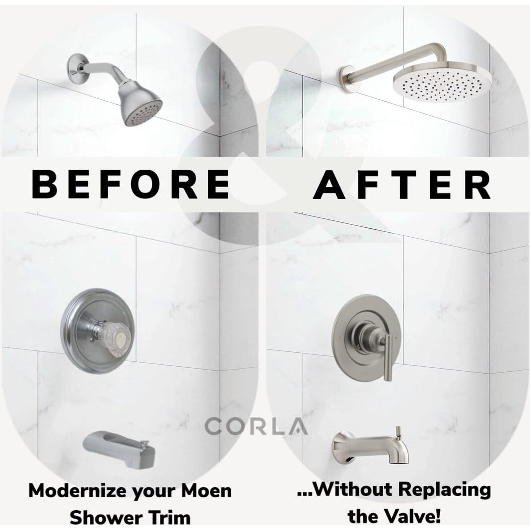 Corla Posi Shower Trim Replacement For Gibson Pressure-Balancing Modern One Handle Lever Kit T2901Bl, Valve Required (Oil Rubbed Bronze)