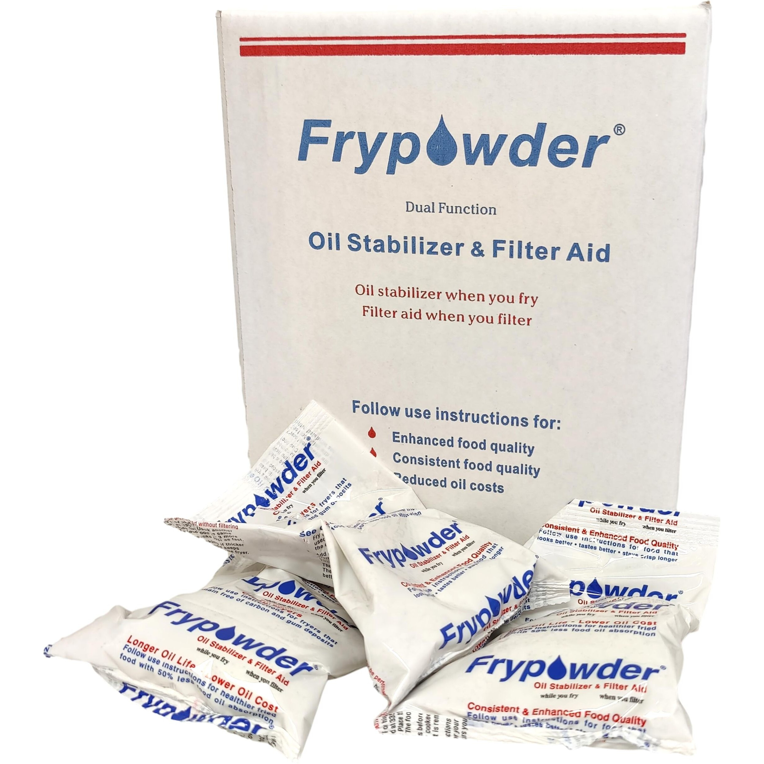 Miroil P32B Fry Powder Oil Stabilizer Filter Aid, 32 X Size B Portion Pack (240 Ml Each), Deep Fryer Cooking Oil Saver, Removes Carbon Deposits