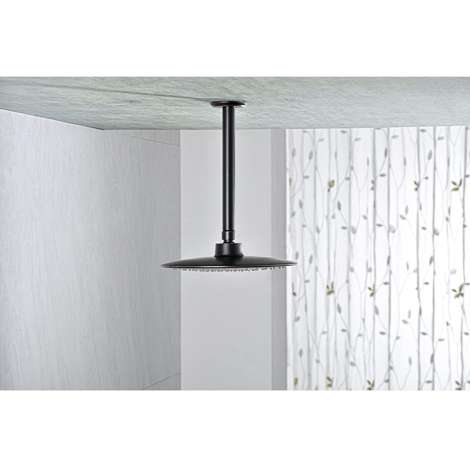 Anpean 8 Inch Shower Arm And Flange Oil Rubbed Bronze, Ceiling Mounted Shower Arm For Rain Shower Head