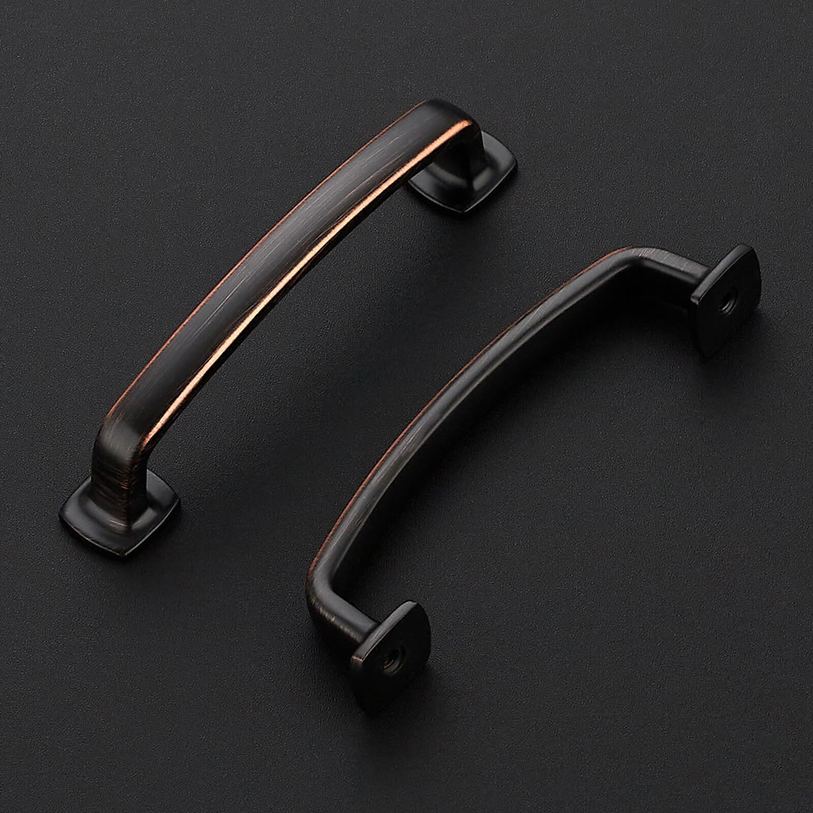 Ravinte Decor 5 Pack Cabinet Handles Arch Cabinet Pulls - 3-3/4 Inch Drawer Pulls Oil Rubbed Bronze Kitchen Drawer Handles Curved Dresser Hardware Solid Kitchen Hardware