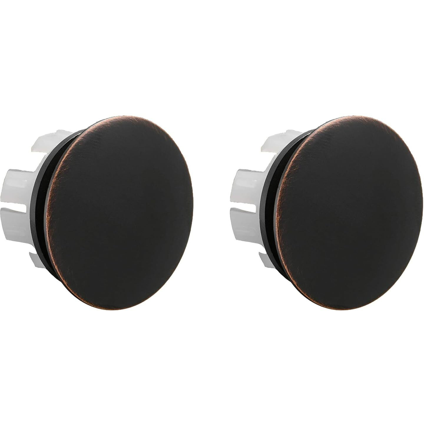 Homevacious Sink Basin Trim Overflow Cover Oil Rubbed Bronze Brass Insert In Hole Round Caps Pack 0F 2