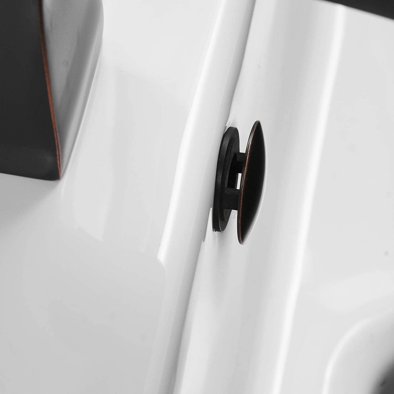 Homevacious Sink Basin Trim Overflow Cover Oil Rubbed Bronze Brass Insert In Hole Round Caps Pack 0F 2