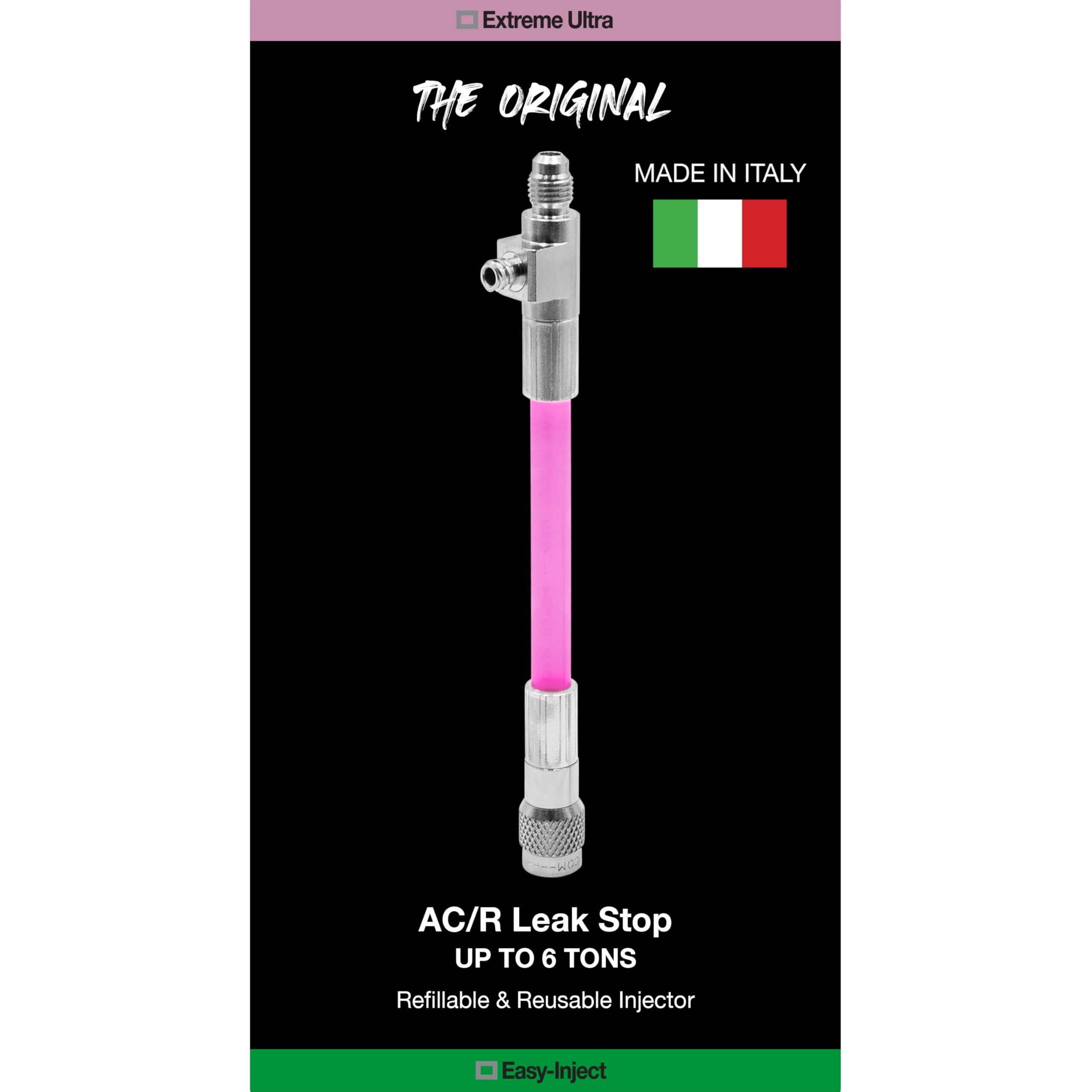 Extreme Ultra A/C Leak Stop Direct Easy Inject Solution For Hvac&R Systems Up To 6 Tons With 1/4 Sae Charging Port, For All Refrigerants And Oils | Reusable, Refillable, Us Patented - 0.2 Fl Oz (6 Ml)