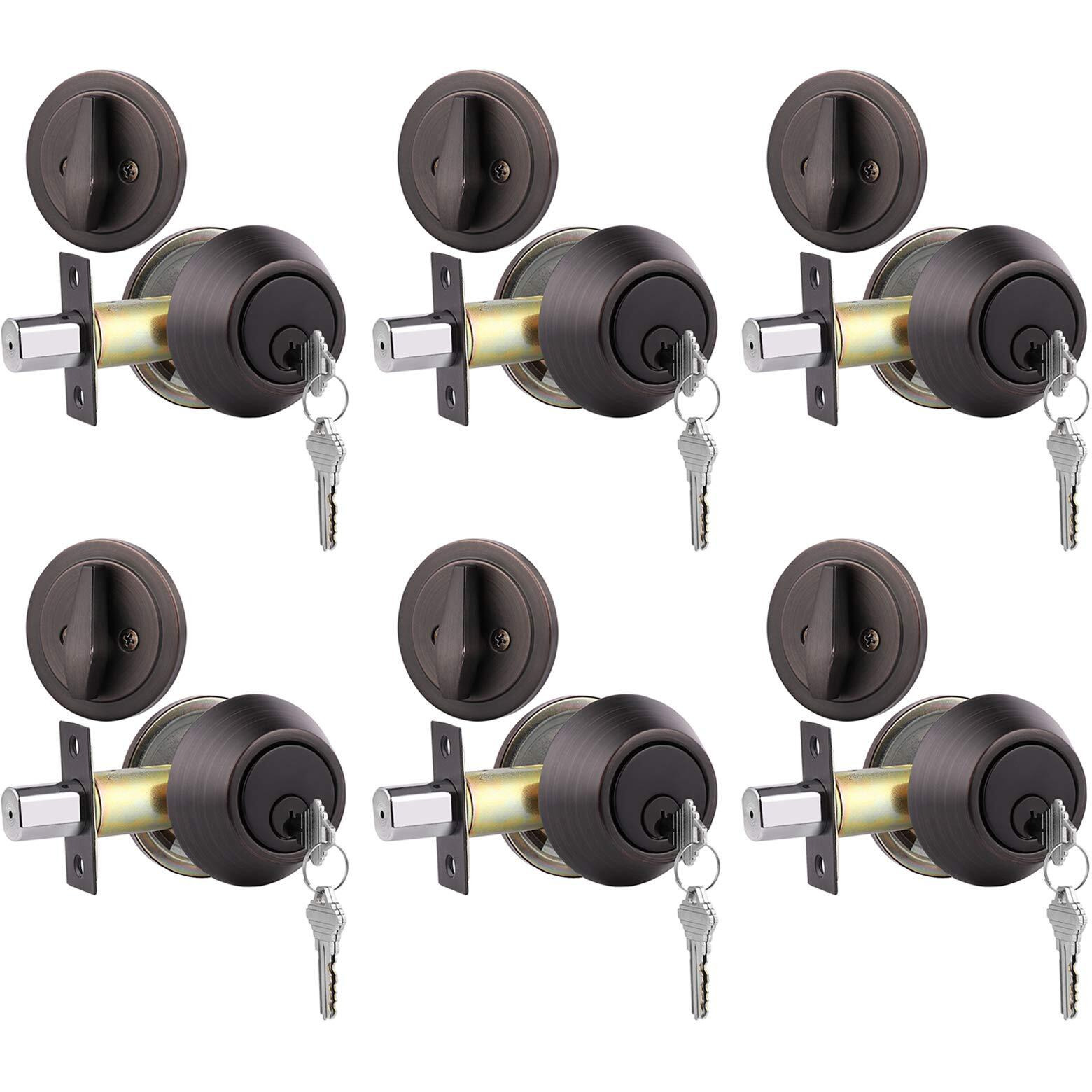 Gobrico 6 Keyed Alike Oil Rubbed Bronze Entrance Single Cylinder Deadbolts With Same Key