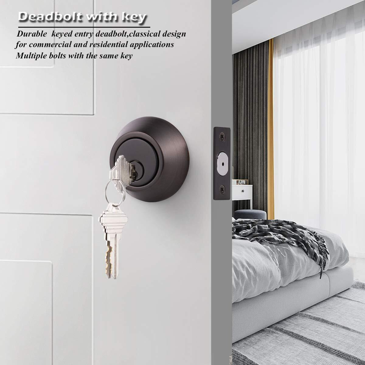 Gobrico 6 Keyed Alike Oil Rubbed Bronze Entrance Single Cylinder Deadbolts With Same Key