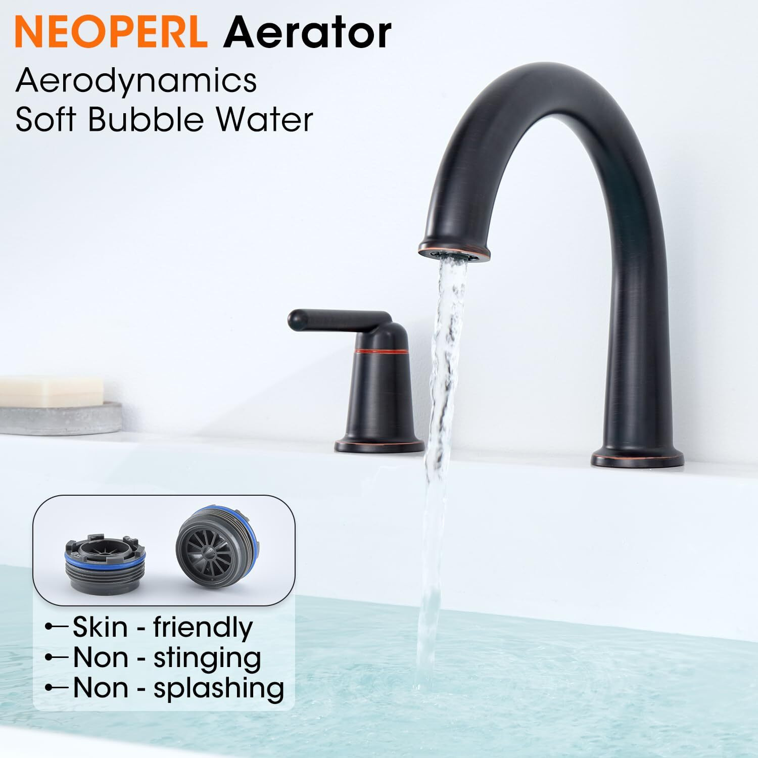 Wintap Roman Bath Tub Faucet Set With Sprayer, 5 Hole Widespread Deck Mount Bathtub Faucet With Valve Classic Gooseneck Tub Faucets With Diverter High Flow Tub Filler Oil-Rubbed Bronze