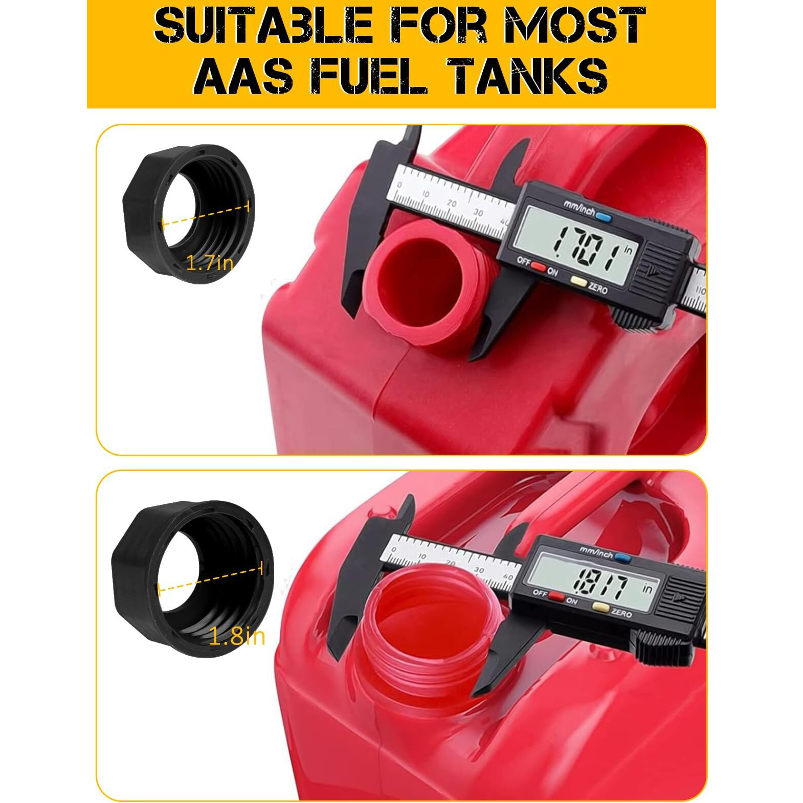 Gas Can Spout Replacement, 5 Kit Black Upgraded Replacement Gas Can Spout, Two Models Of Threads Caps Suitable For Most 1/2/5/10 Gal Oil Cans, With Drill, Vent Caps