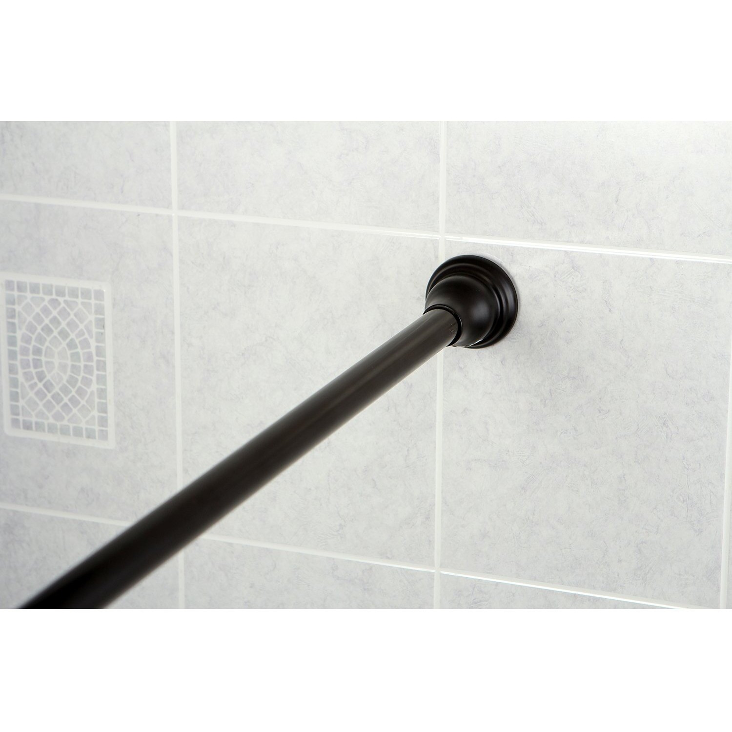 Kingston Brass Sr115 Americana 60-Inch-72-Inch Tension Shower Rod With Decorative Flange, Oil Rubbed Bronze