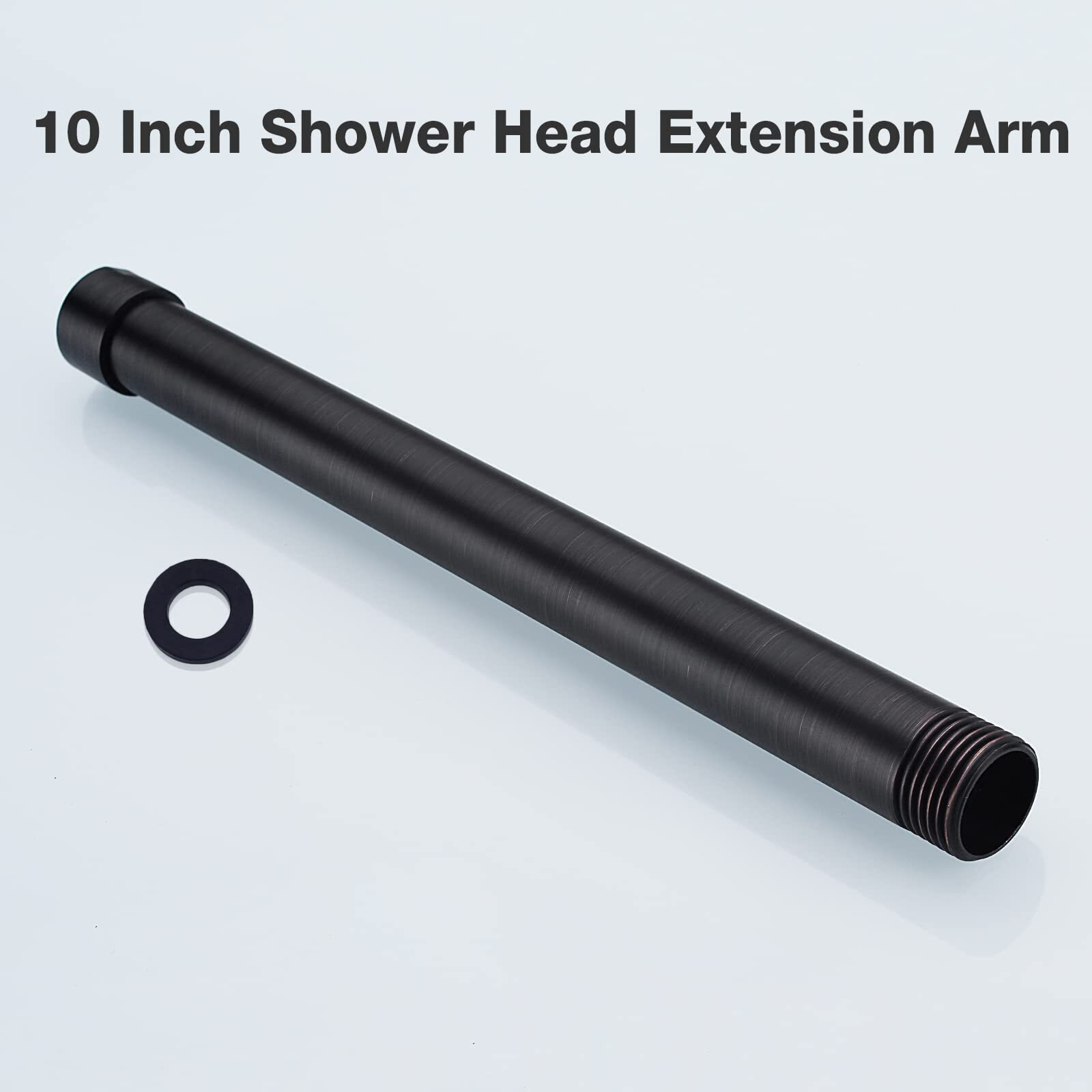 Bronze Shower Arm Extension High Water Flow 10 Inch Extender For Overhead Shower Head, Arm Mount 1/2 Inch Female To Male Pipe, Oil Rubbed Bronze