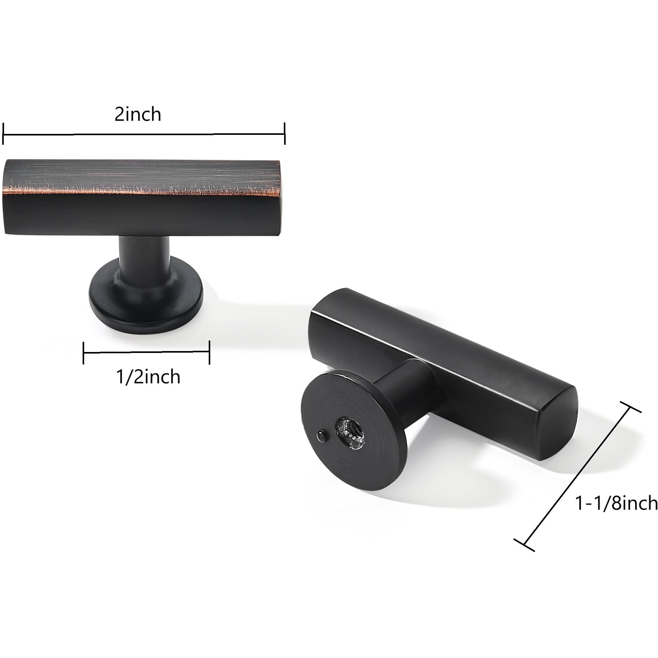 Khtumeware 10 Pack 2 Inch Oil Rubbed Bronze Cabinet Knobs For Kitchen Dresser Drawers - Solid Venetian Bronze Zinc Hardware