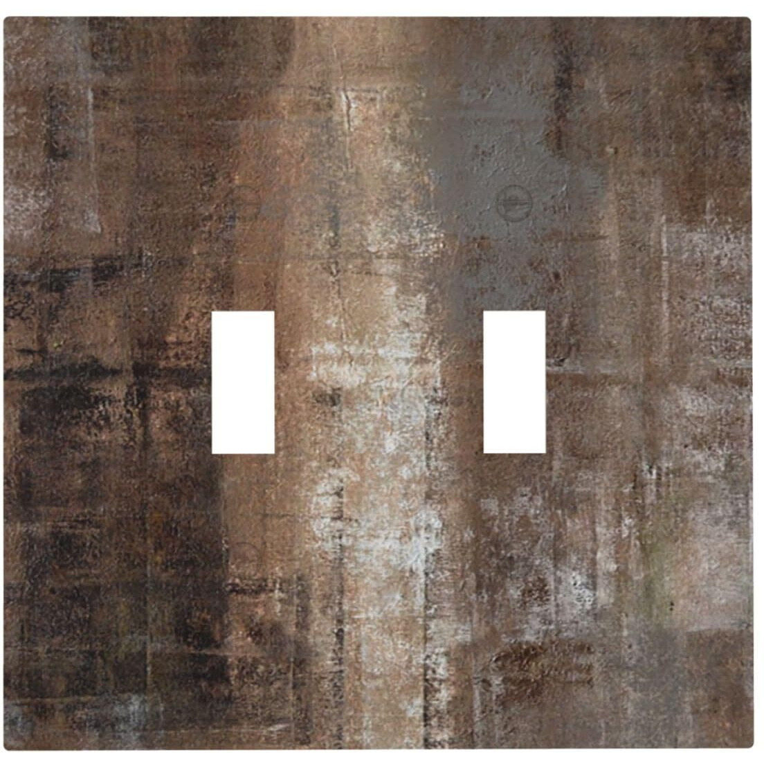 Brown Outlet Cover 2 Gang Double Toggle Light Switch Cover Decorative Wall Plate Taupe Rust Oil Painting Electrical Faceplate For Bathroom Home Living Room Bedroom