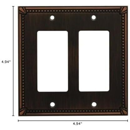 Cosmas 44098-Orb Oil Rubbed Bronze Double Gfi/Decora Rocker Wall Switch Plate Switchplate Cover